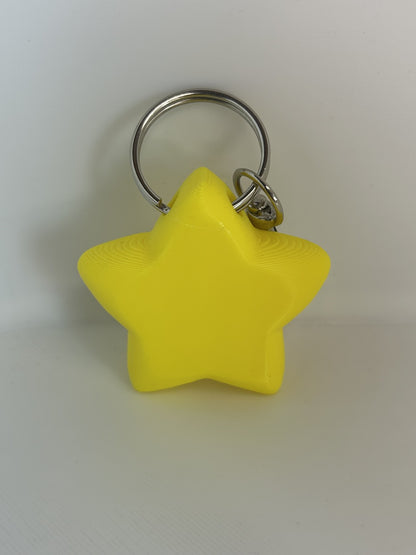 Star Shaped Keychain in yellow with white eyes