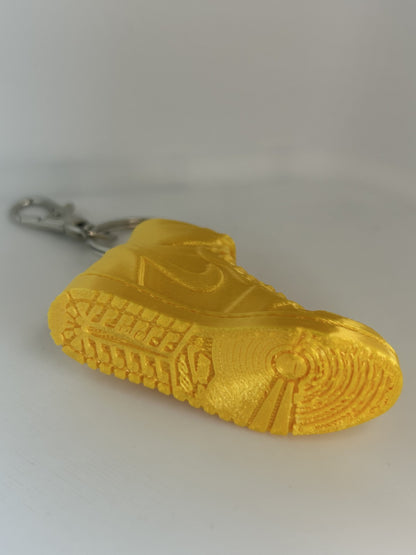 Gold Sneaker Trainer Keychain – Metallic Gold Shoe Keyring Charm, Mini Trainer Bag Accessory, 3D Printed Gift