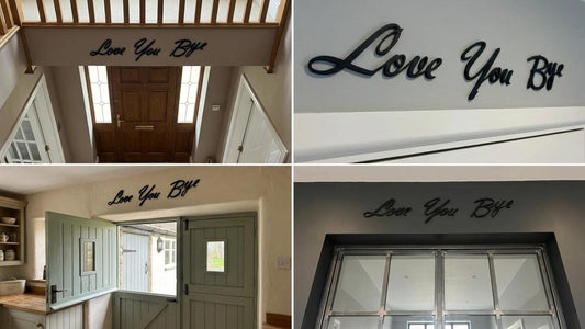 Love You Bye Script Doorway Sign | 3D Printed Hallway Wall Décor