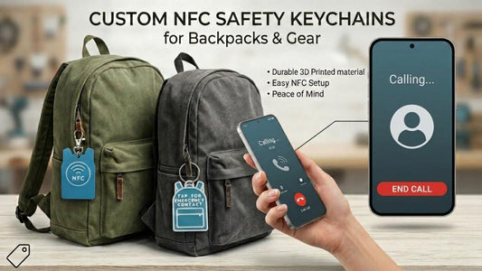 Emergency Contact Keychain | NFC Safety ID Tag, Resin Coated