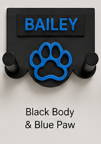 Personalised 3D Printed Dog Lead Holder – Custom Name & Colour Wall Hook