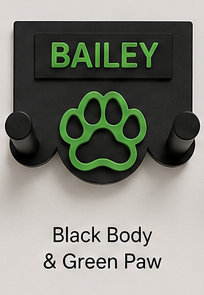 Personalised 3D Printed Dog Lead Holder – Custom Name & Colour Wall Hook