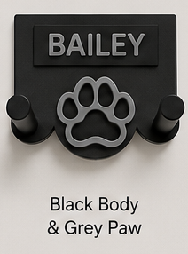 Personalised 3D Printed Dog Lead Holder – Custom Name & Colour Wall Hook
