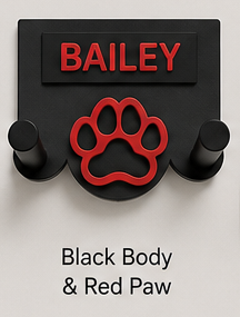 Personalised 3D Printed Dog Lead Holder – Custom Name & Colour Wall Hook