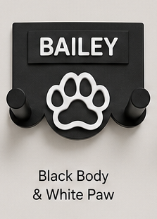 Personalised 3D Printed Dog Lead Holder – Custom Name & Colour Wall Hook