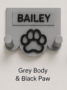 Personalised 3D Printed Dog Lead Holder – Custom Name & Colour Wall Hook