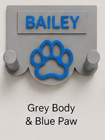 Personalised 3D Printed Dog Lead Holder – Custom Name & Colour Wall Hook