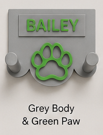 Personalised 3D Printed Dog Lead Holder – Custom Name & Colour Wall Hook