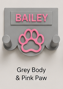 Personalised 3D Printed Dog Lead Holder – Custom Name & Colour Wall Hook