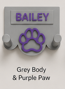 Personalised 3D Printed Dog Lead Holder – Custom Name & Colour Wall Hook