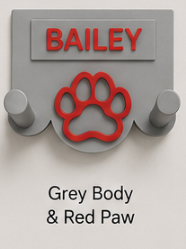 Personalised 3D Printed Dog Lead Holder – Custom Name & Colour Wall Hook