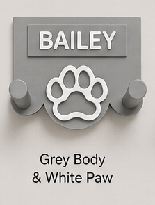 Personalised 3D Printed Dog Lead Holder – Custom Name & Colour Wall Hook