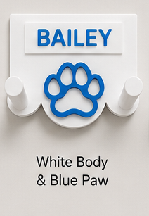Personalised 3D Printed Dog Lead Holder – Custom Name & Colour Wall Hook