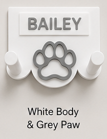 Personalised 3D Printed Dog Lead Holder – Custom Name & Colour Wall Hook