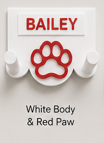 Personalised 3D Printed Dog Lead Holder – Custom Name & Colour Wall Hook