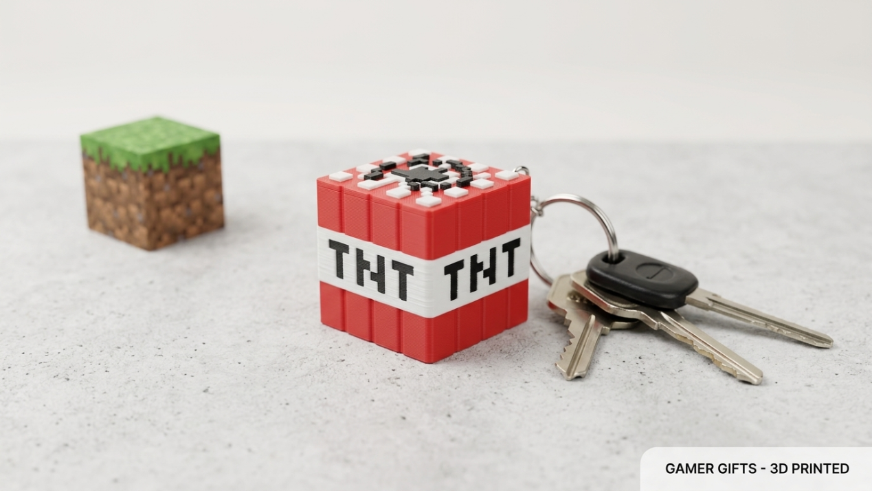 Minecraft TNT Block Keychain 💥 – NCH.3D